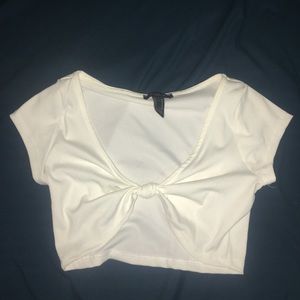 Forever 21 cropped tied shirt